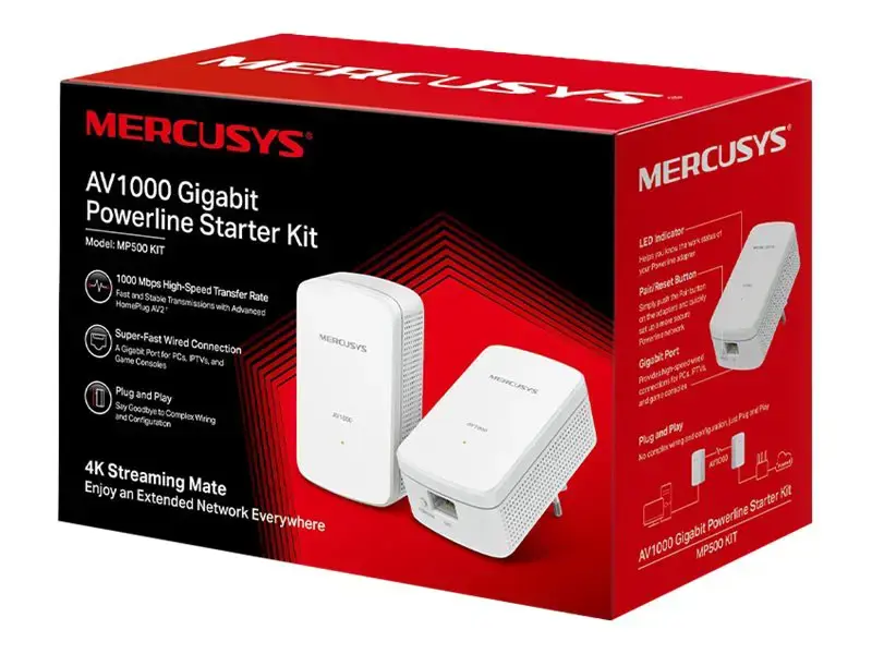 "Mercusys MP500 KIT AV1000 Gigabit Powerline Starter Kit