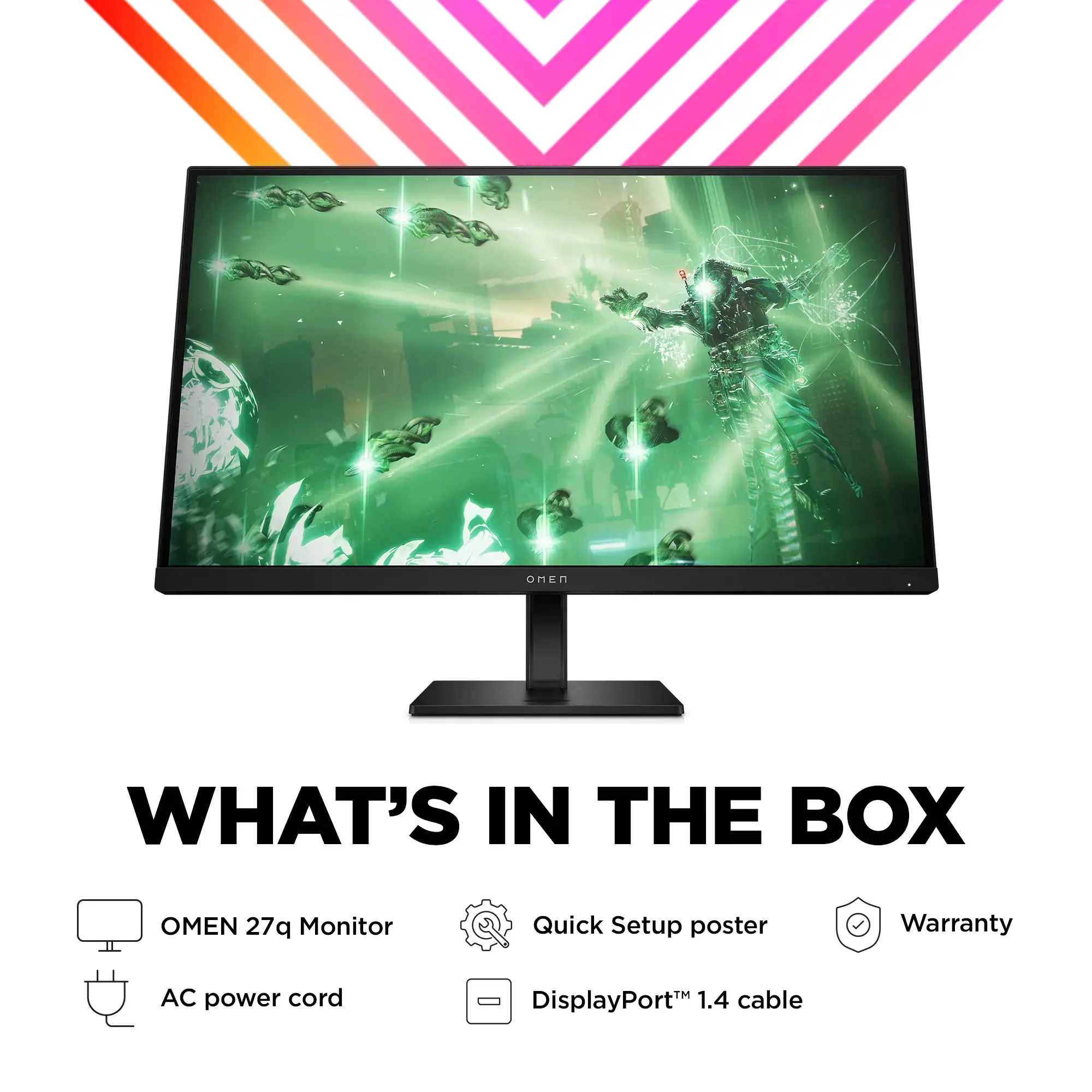 "HP OMEN by HP 27q", 68,6 cm (27"), 2560 x 1440 taškų, "Quad HD", 1 ms, juodas