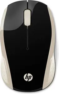 HP belaidė pelė 200 (šilko aukso spalvos), dvipusė, optinė, RF belaidė, 1000 DPI, juoda, aukso spal…
