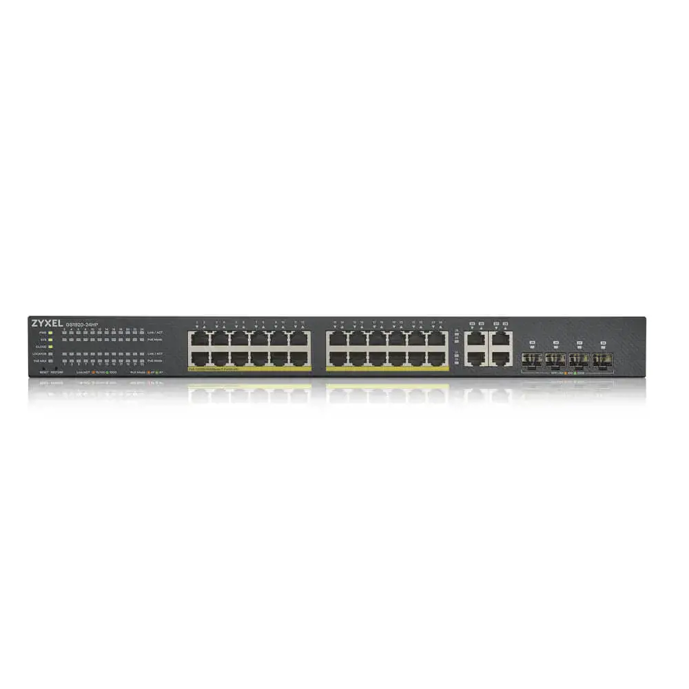 Zyxel GS1920-24HPV2, valdomas, Gigabit Ethernet (10/100/1000), maitinimas per Ethernet (PoE), montuojamas į stovą