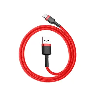 "Baseus Cafule Cable" patvarus nailono kabelis USB / USB-C QC3.0 3A 0.5M Raudona (Raudona)