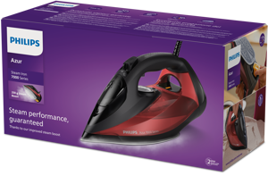 "Philips" 7000 serijos DST7022/40, garinis lygintuvas, "SteamGlide Plus" padas, 2 m, 250 g/min, juodas, raudonas, 50 g/min