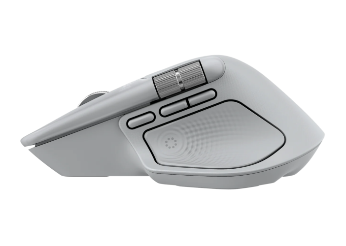 Logitech MX Master 4 Belaidė pelė RF Wireless + Bluetooth, 8000 DPI, Pale Grey