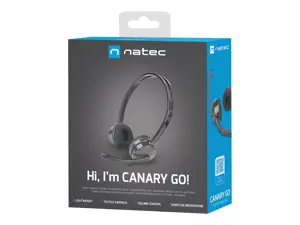 NATEC ausinės "Canary Go" su mikrofonu juodos spalvos