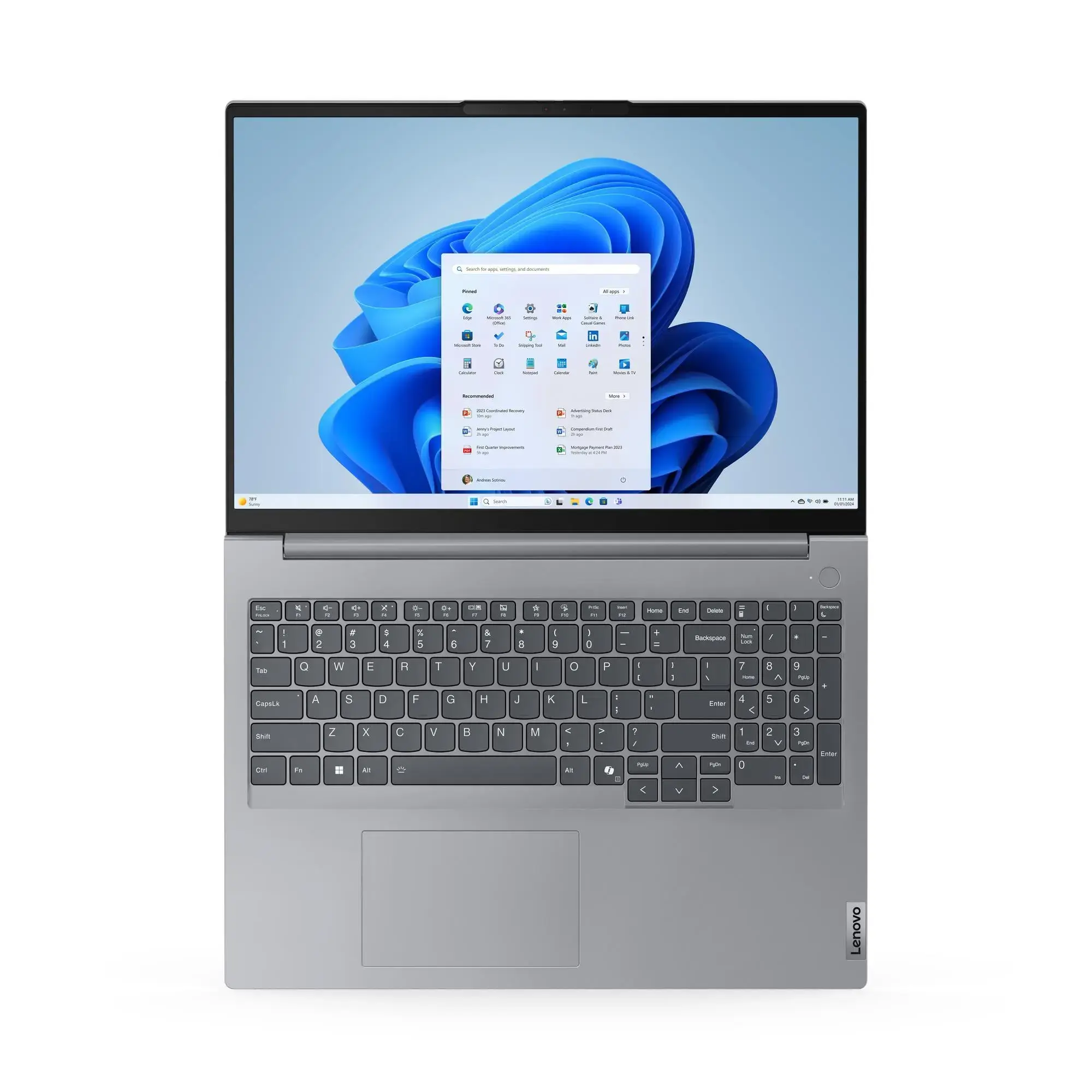 Nešiojamas kompiuteris Lenovo ThinkBook 16 G7 ARP, AMD Ryzen 5 7535HS (Max. 4.55GHz, 16M, 6C), 512 GB, 16 Coliai, Windows 11 Pro