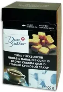 Cukrus Dan Sukker, rudas, gabalinis, 500g