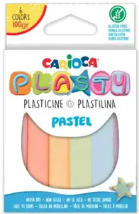 Plastilinas CARIOCA PLASTY, pastelinių spalvų, 100 gr, 6 vnt.