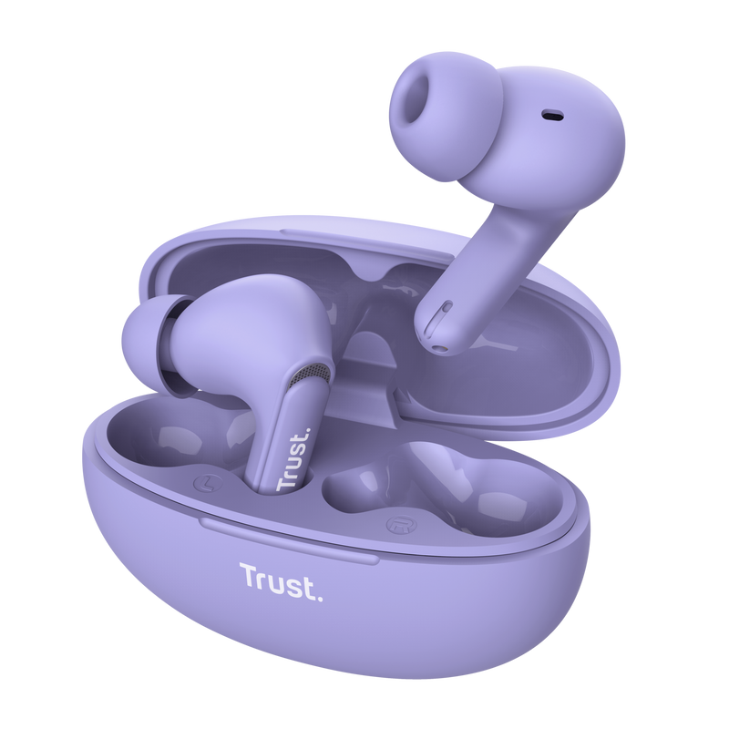 Trust Yavi, True Wireless Stereo (TWS), 20 - 20000 Hz, Calls/Music, 37 g, Headset, Purple