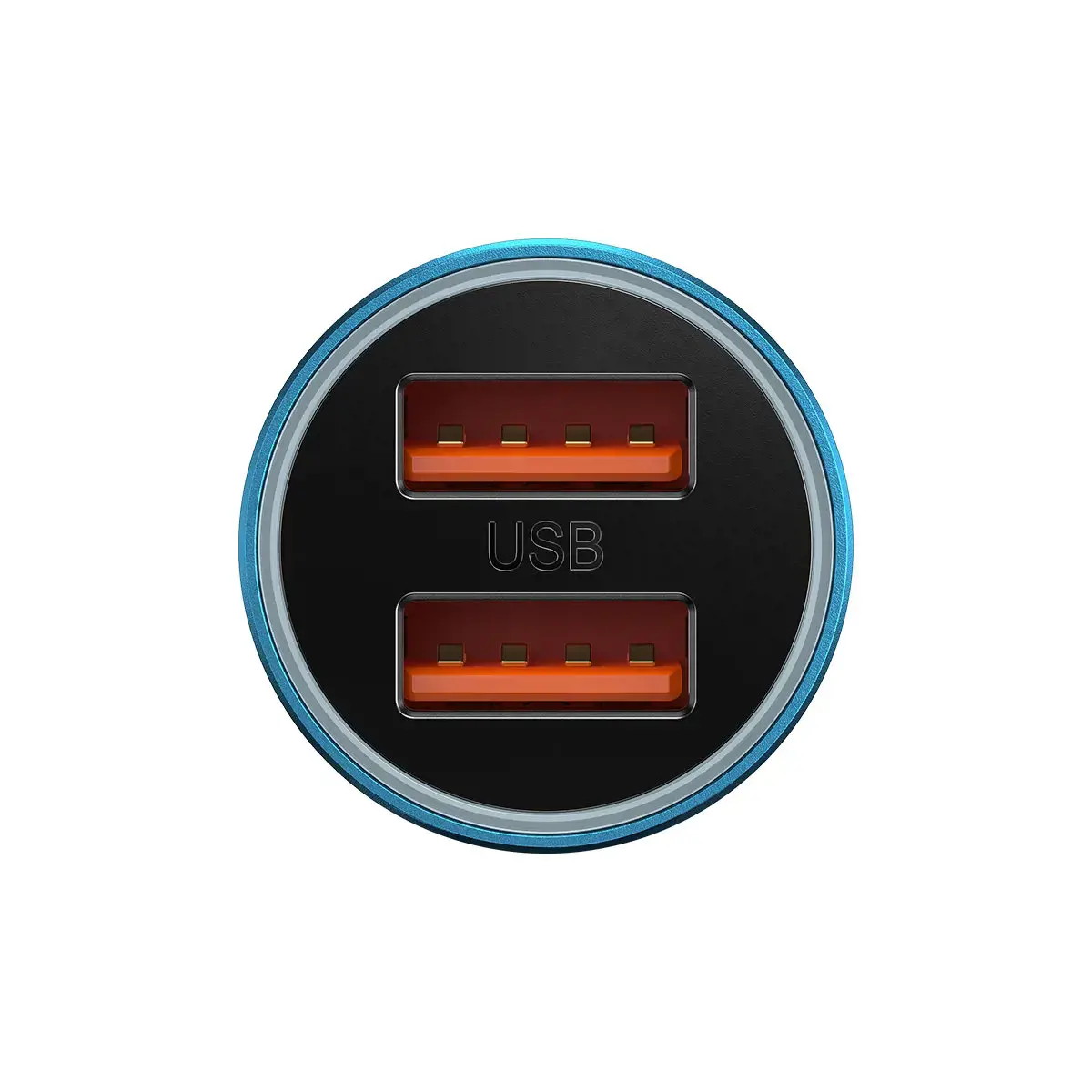 Baseus Golden Contactor Max car charger, 2x USB, 60W (blue)