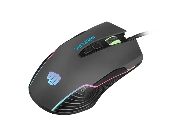 "NATEC Fury" žaidimų pelė "Hustler" 6400DPI optinė su programine įranga ir RGB apšvietimu