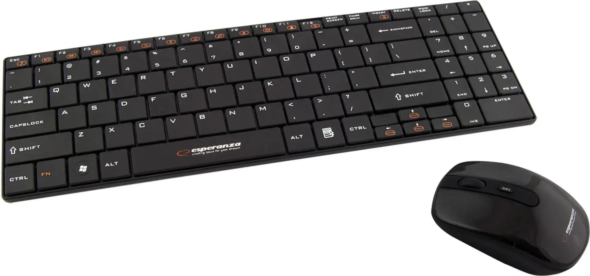 "Esperanza EK122K" RF belaidė QWERTY klaviatūra, juoda