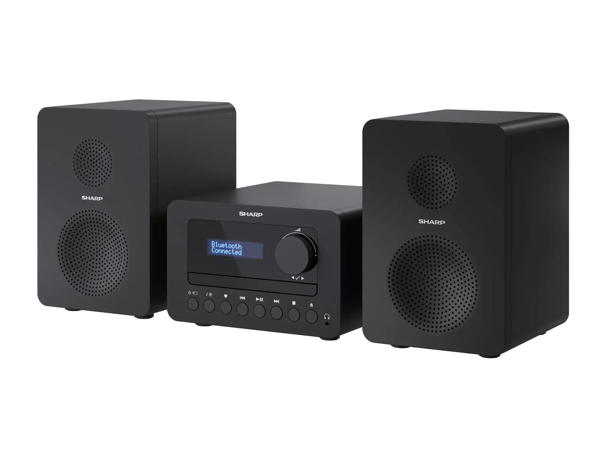 "Sharp TOKYO DAB+ HI-FI" mikrosistema, namų garso mikrosistema, juoda, 40 W, dvipusė, belaidė, DAB, FM