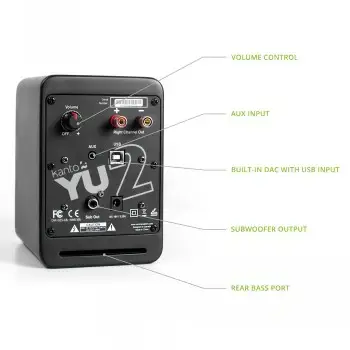 KANTO AUDIO 3" DRIVER - POWERED SPEAKERS WITH USB DAC AND 3.5MM AUX - MATTE BLACK (INCL. TYPE C & G POWER CORDS)