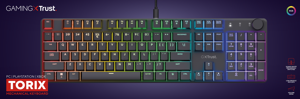 Trust GXT 866 TORIX, Wired, USB, Mechanical, QWERTY, RGB LED, Black