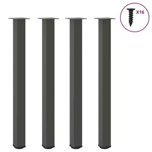Baro stalo kojos, 4 vnt., antracito spalvos, 110-112 cm, plienas