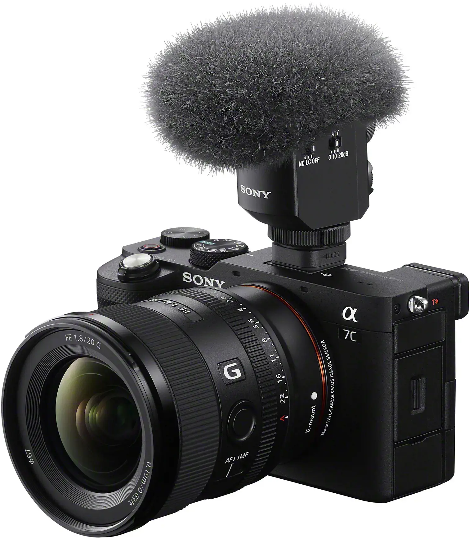 "Sony ECM-M1", Skaitmeninio fotoaparato mikrofonas, -20 dB, juodas, 7,2 V, 40 mm, 64,4 mm