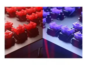 "Razer Huntsman V2" optinė žaidimų klaviatūra su RGB LED apšvietimu, šiaurietiškas išdėstymas, laidinė, juoda, "Clicky Purple" jungiklis, skaitmeninė klaviatūra