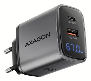 MOBILE CHARGER WALL USB 67W/GAN 2PORT ACU-PQ67D AXAGON