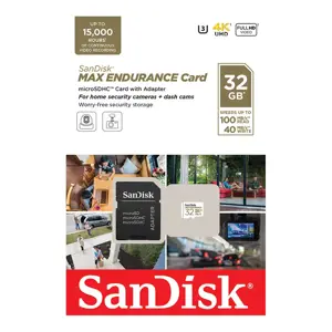 SANDISK 32GB MAX ENDURANCE microSDHC kortelė su adapteriu