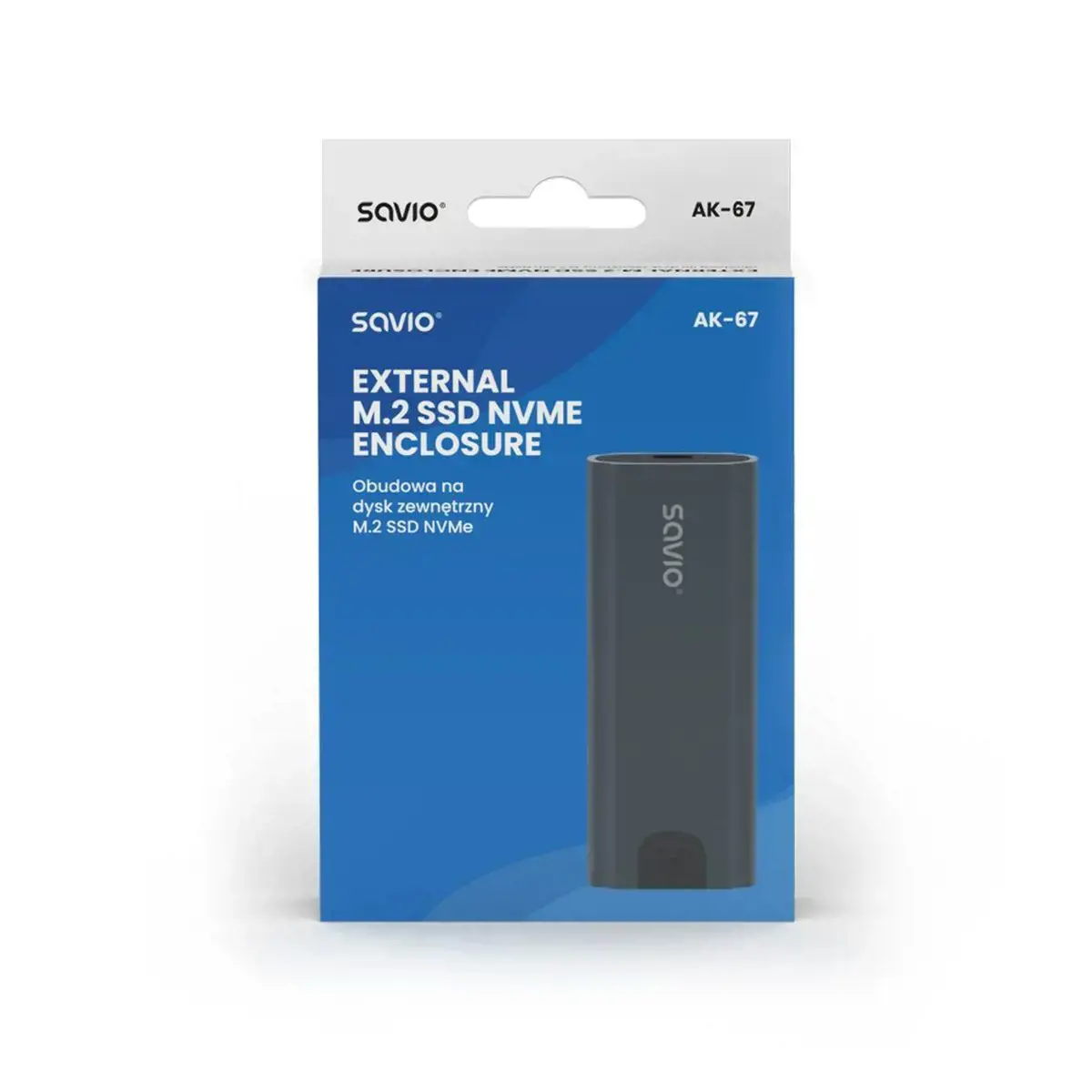 "SAVIO" IŠORINIŲ DISKŲ KORPUSAS M.2 SSD NVME, USB, AK-67