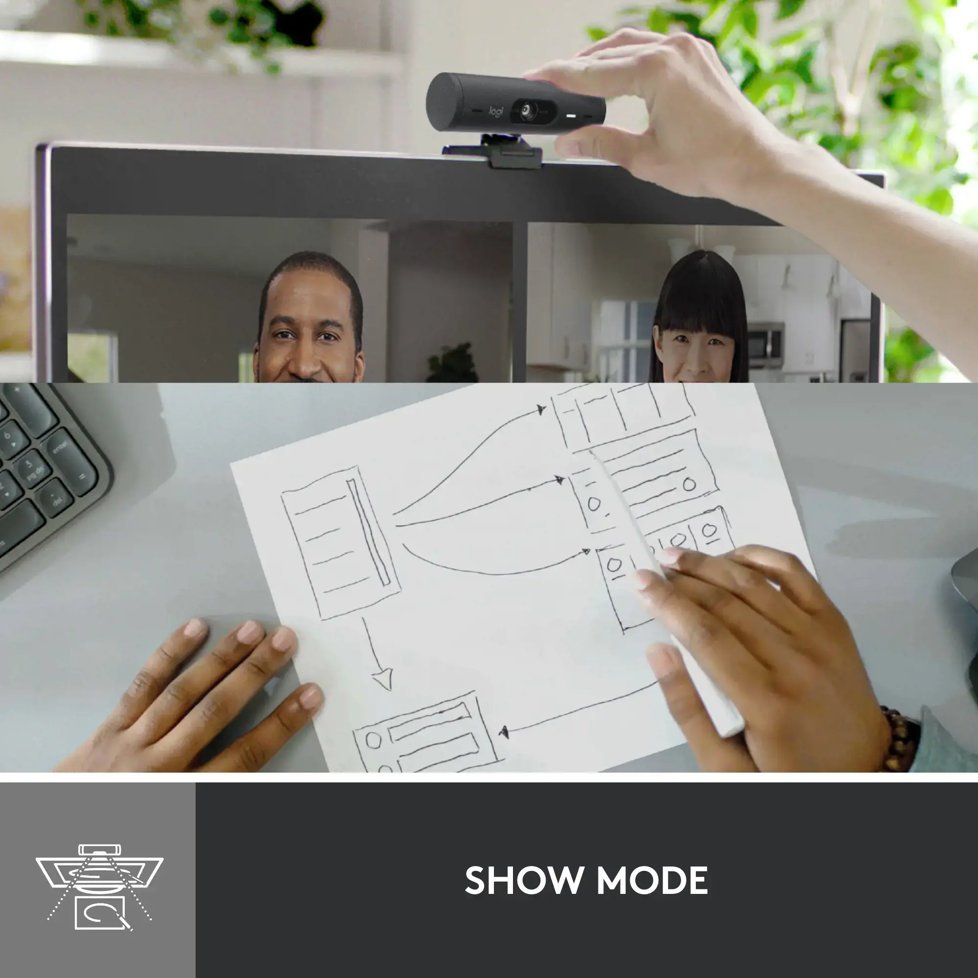 "Logitech Brio 500", 4 MP, 1920 x 1080 taškų, "Full HD", 60 kadrų per sekundę, 1280x720@60fps, 1920x1080@30fps, 4x