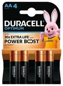 Baterijos DURACELL Optimum, AA, 4 vnt.