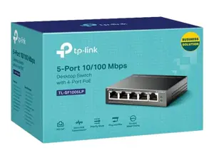 "TP-Link" 5 prievadų 10/100 Mbps stalinis komutatorius su 4 prievadais PoE, nevaldomas, Fast Ethernet (10/100), maitinimas per Ethernet (PoE)