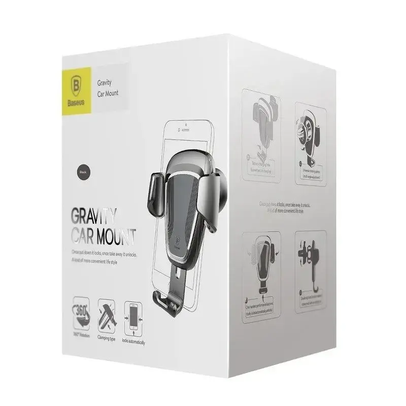 Baseus SUYL-01 telefono laikiklis automobiliui juodas