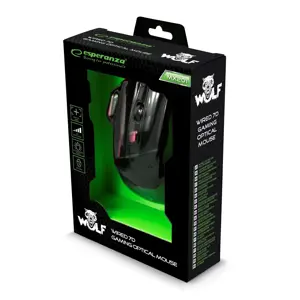 ESPERANZA EGM201R WIRED MOUSE FOR GAMERS 7D OPT. USB MX201 WOLF RED