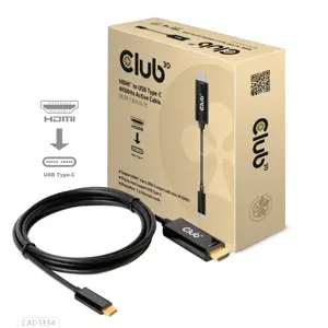 CLUB3D HDMI to USB Type-C 4K60Hz Active Cable M/M 1.8m/6 ft, 1.8 m, HDMI Type A (Standard), USB Type-C, Male, Male, Meets ROHS, FCC, and CE EMI requirements Note: - Please update your TV Firmware to the version...