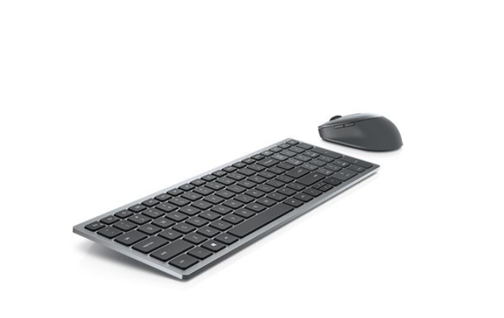 DELL KM7120W, pilno dydžio (100%), RF belaidis + "Bluetooth", QWERTY, pilka, titano spalvos, pelė pridedama
