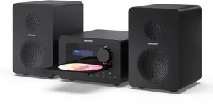 "Sharp TOKYO DAB+ HI-FI" mikrosistema, namų garso mikrosistema, juoda, 40 W, dvipusė, belaidė, DAB, FM