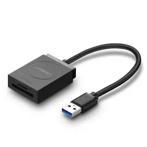 Ugreen CR127 USB 3.0 kortelių skaitytuvas SD / SDHC / SDXC, microSD / microSDHC / microSDXC juodas