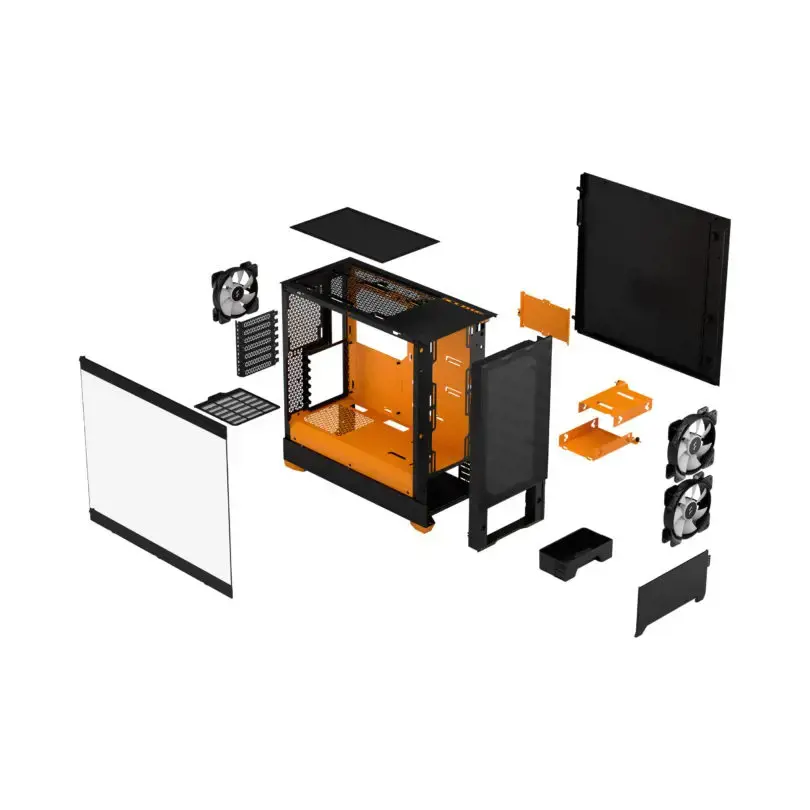 FRACTAL DESIGN "Pop Air" RGB oranžinis šerdis TG skaidrus atspalvis