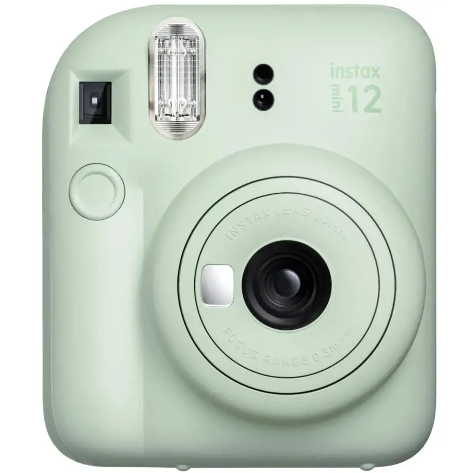 Fujifilm Instax mini 12 camera Mint Green + Instax Mini Glossy (10pl) + dėklas