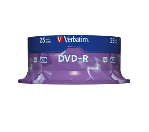 VERBATIM 50x DVD+R 4,7GB 120Min 16x SP Spindel Media