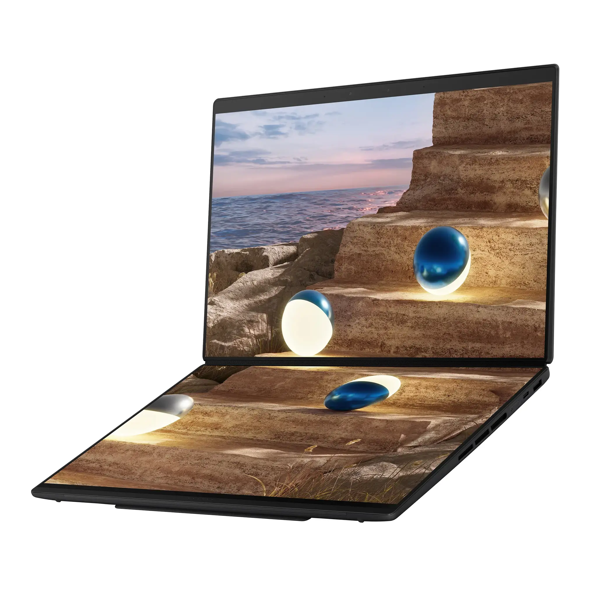 Nešiojamas kompiuteris ASUS Zenbook Duo UX8407AA-SN066W, 378H, 2 TB, 14 Coliai, Windows 11 Pro