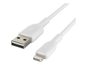 Belkin CAA001BT1MWH, 1 m, Lightning, USB A, vyriškas, vyriškas, baltas