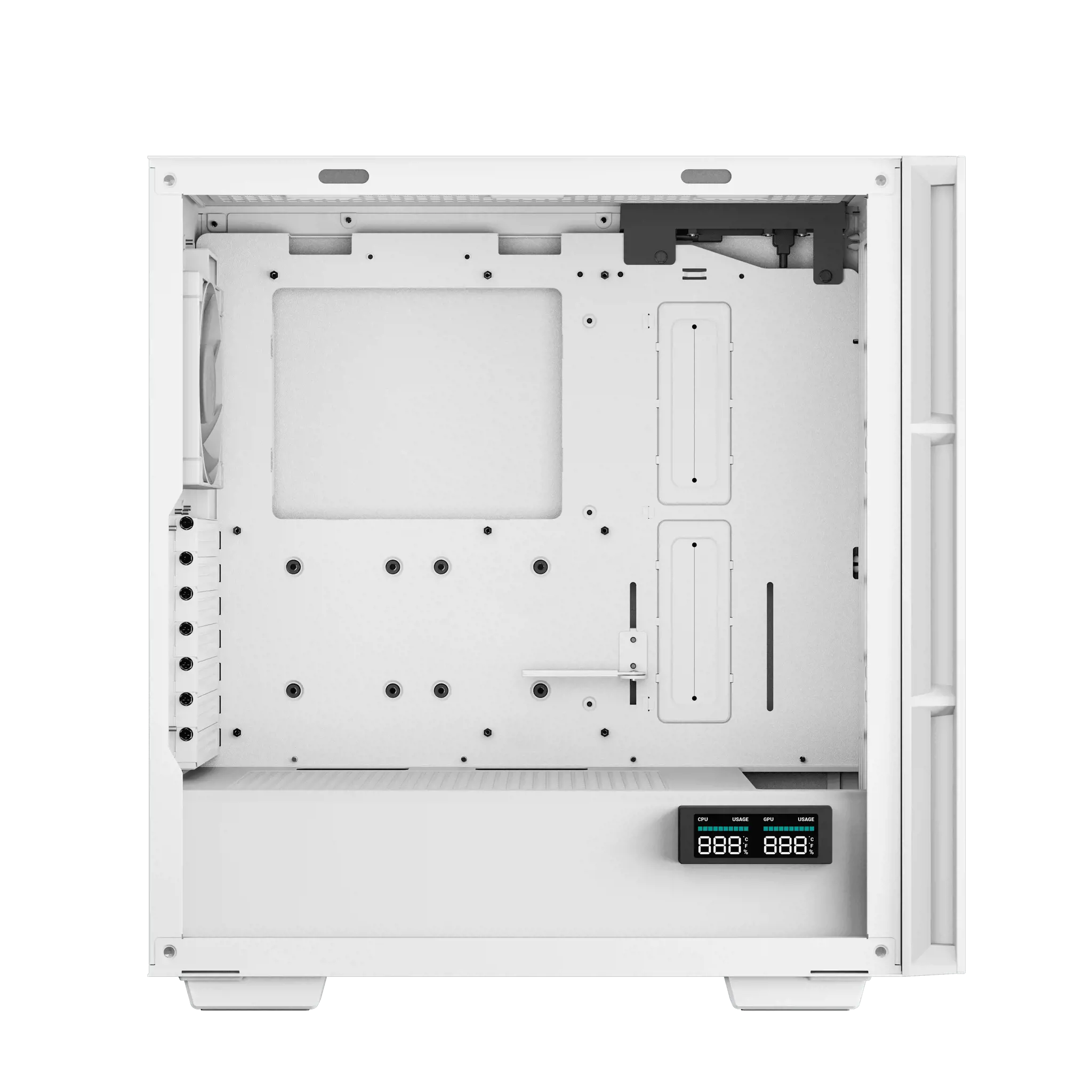 "DeepCool CH560 DIGITAL WH", "Midi Tower", Kompiuteris, Baltas, ATX, EATX, "micro ATX", Mini-ITX, ABS, Plienas, Grūdintas stiklas, Multi