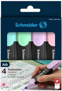 Žymeklis Job pastel asorti Wallet, 4 vnt