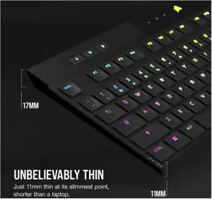 CORSAIR K100 RGB AIR belaidė itin plona mechaninė žaidimų klaviatūra su RGB LED apšvietimu CHERRY ULP Tactile Black