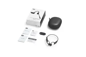 SHOKZ OpenComm2 2025 Upgrade Wireless Bluetooth Bone Conduction Videoconferencing Headset with USB-C Charging Port | 16 Hr Talk Time, 29m Wireless Range, 1 Hr Charge Time | Includes Noise Cancelling Boom Mic, Black