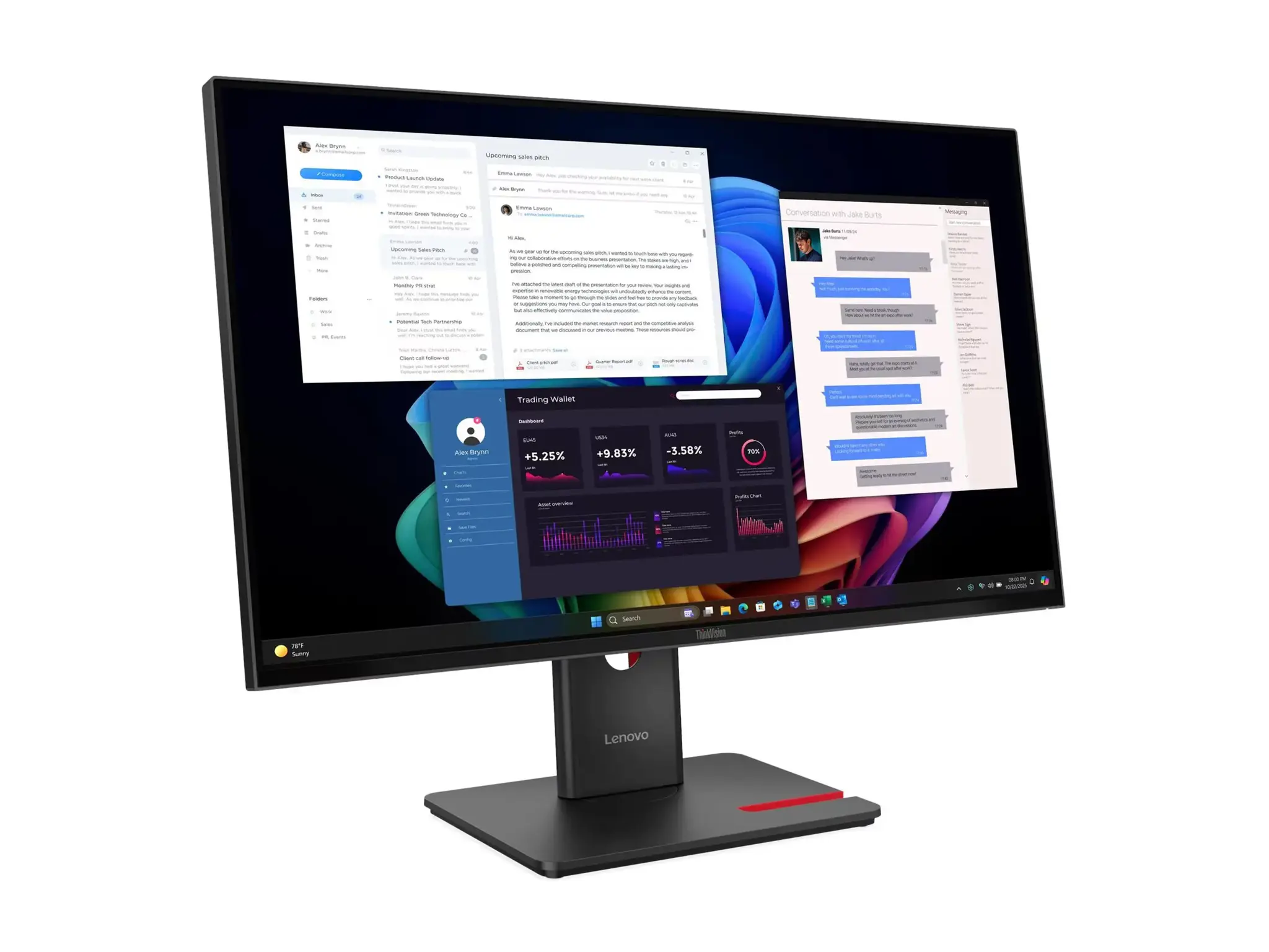 LENOVO 27" T27UD-40 UHD IPS 16:9 DP/HDMI/USB-C(96W)/RJ45