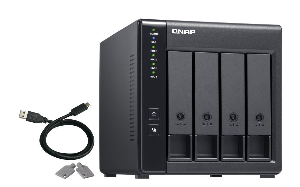 QNAP TR-004, HDD/SSD korpusas, 2,5/3,5", "Serial ATA II", 3 Gb/s, karšto keitimo, juodas