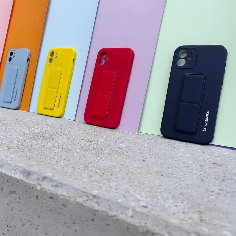 "Wozinsky Kickstand Case" silikoninis stovo dangtelis, skirtas "Samsung Galaxy S22", raudonas
