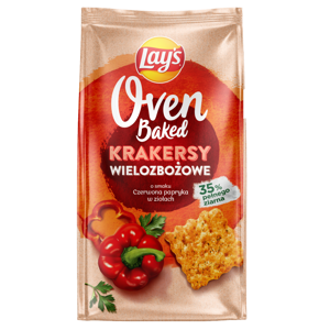 Krekeriai LAY'S, Oven Baked raudonųjų paprikų ir žolelių skonio, 80 g