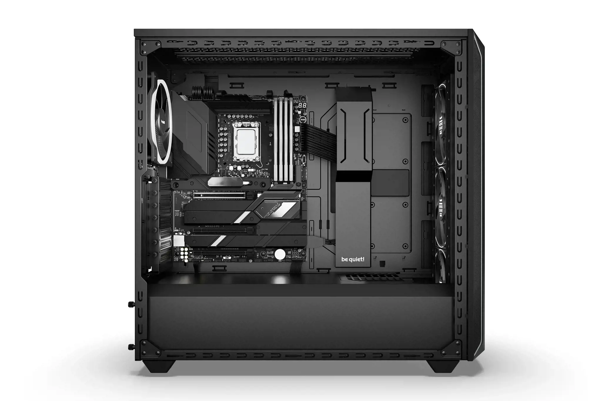 be quiet! Shadow Base 800 FX Black, Midi Tower, PC, Black, ATX, EATX, micro ATX, Mini-ITX, Acrylonitrile butadiene styrene (ABS), Steel, Tempered glass, Multi