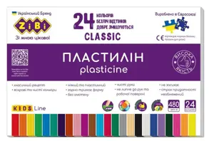 Plastilinas CLASSIC KIDS Line 24sp 480g