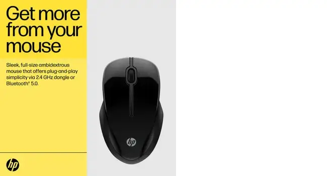 HP 250 dviguba pelė, dvipusė, "Bluetooth" + A tipo USB, 1600 DPI, juoda