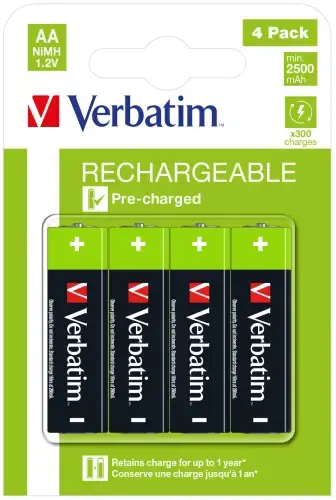Verbatim 49517, Įkraunama baterija, AA, nikelio-metalo hidrido (NiMH), 1,2 V, 4 vnt., 2500 mAh